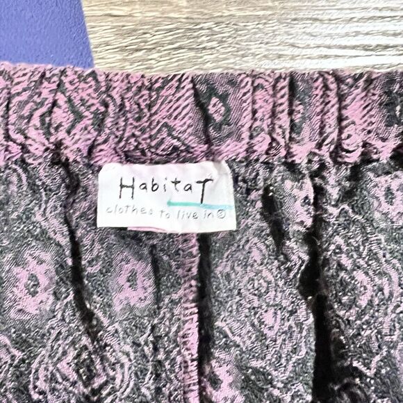 Habitat Vintage Midi Printed Skirt Size M Purple Grunge Whimsy Goth Romantic - Picture 5 of 8